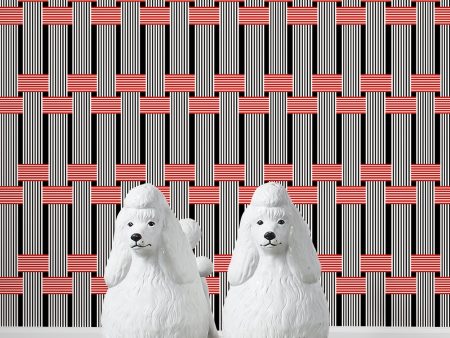 Roman Holiday Woven  Wallpaper by Barbie™ - Black Cream Online Hot Sale