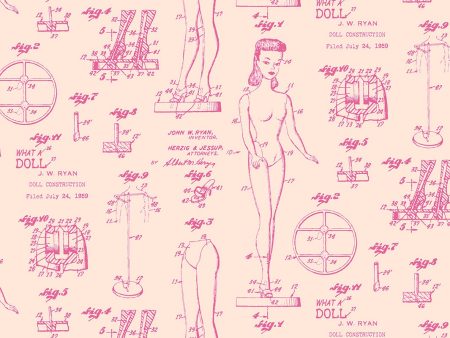 Barbie™ Blueprint  Wallpaper by Barbie™ - Peach For Discount