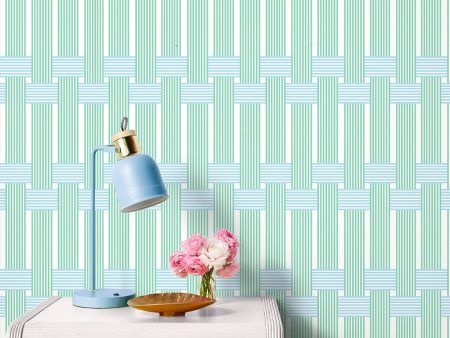 Roman Holiday Woven  Wallpaper by Barbie™ - Caribbean Blue Online Hot Sale