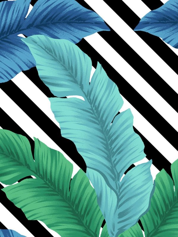 BarbieStyle™ Isla Palm  Wallpaper by Barbie™ - Azul & Verde For Sale