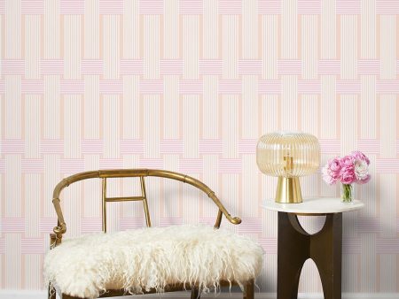 Roman Holiday Woven  Wallpaper by Barbie™ - Peach Cheap