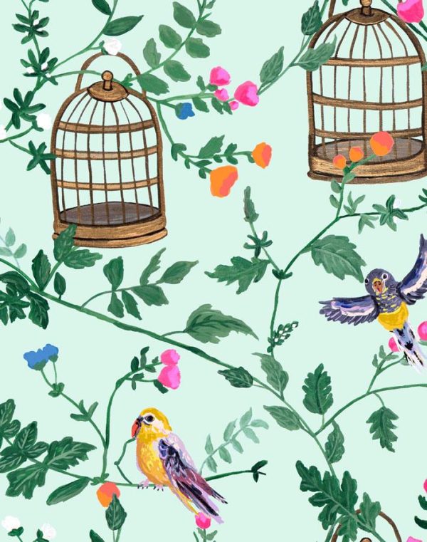 Ann s Garden  Wallpaper by Carly Beck - Robins Egg Online Sale