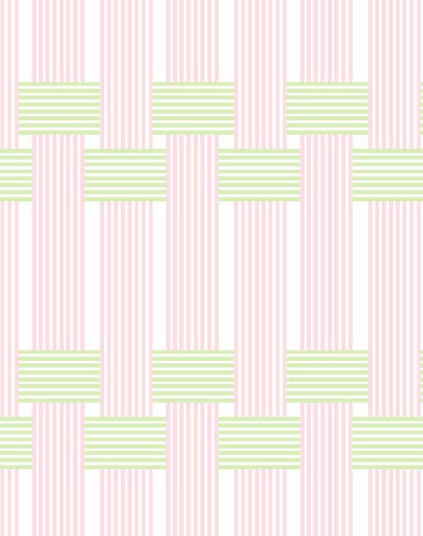 Roman Holiday Woven  Wallpaper by Barbie™ - Pink Green Discount