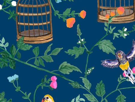 Ann s Garden  Wallpaper by Carly Beck - Deep Navy Online