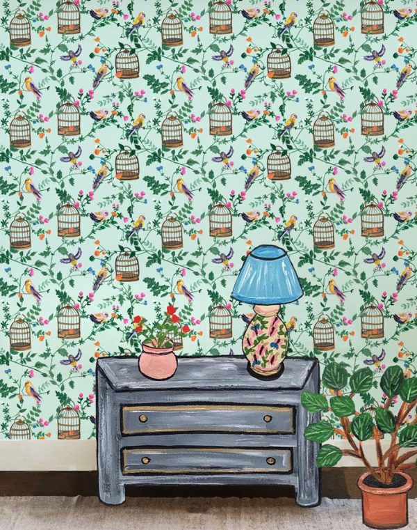 Ann s Garden  Wallpaper by Carly Beck - Robins Egg Online Sale