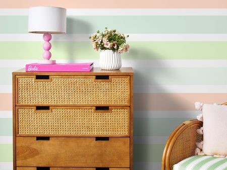 Ombre Stripe  Wallpaper by Barbie™ - Blush Hot on Sale