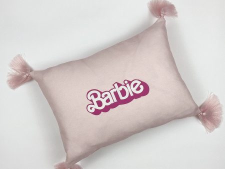 80 s Barbie™ Logo  Lumbar Pillow - Pink For Sale