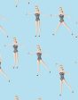 Vintage Barbie™ in Motion  Wallpaper by Barbie™ - Baby Blue Discount