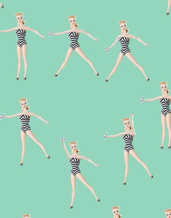 Vintage Barbie™ in Motion  Wallpaper by Barbie™ - Caribbean For Cheap