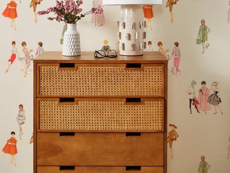 1960s Barbie™  Grasscloth Wallpaper by Barbie™ - Cream For Sale