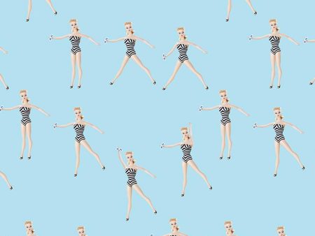 Vintage Barbie™ in Motion  Wallpaper by Barbie™ - Baby Blue Discount