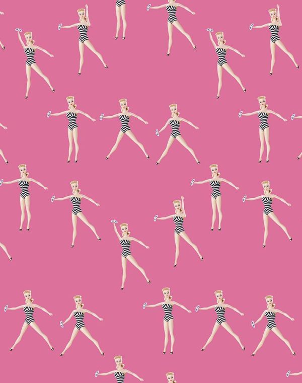 Vintage Barbie™ in Motion  Wallpaper by Barbie™ - Berry For Sale