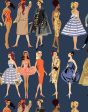 Vintage Illustration  Wallpaper by Barbie™ - Navy Cheap