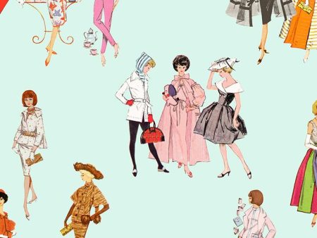 1960s Barbie™  Wallpaper by Barbie™ - Robins Egg Hot on Sale