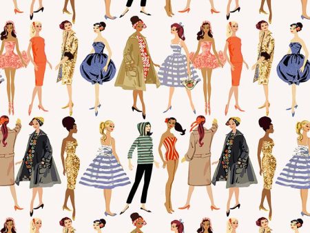 Vintage Illustration  Wallpaper by Barbie™ - Cream Fashion