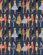 Vintage Illustration  Wallpaper by Barbie™ - Navy Cheap