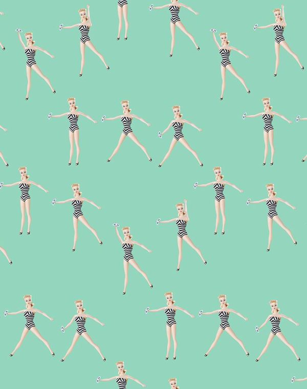 Vintage Barbie™ in Motion  Wallpaper by Barbie™ - Caribbean For Cheap