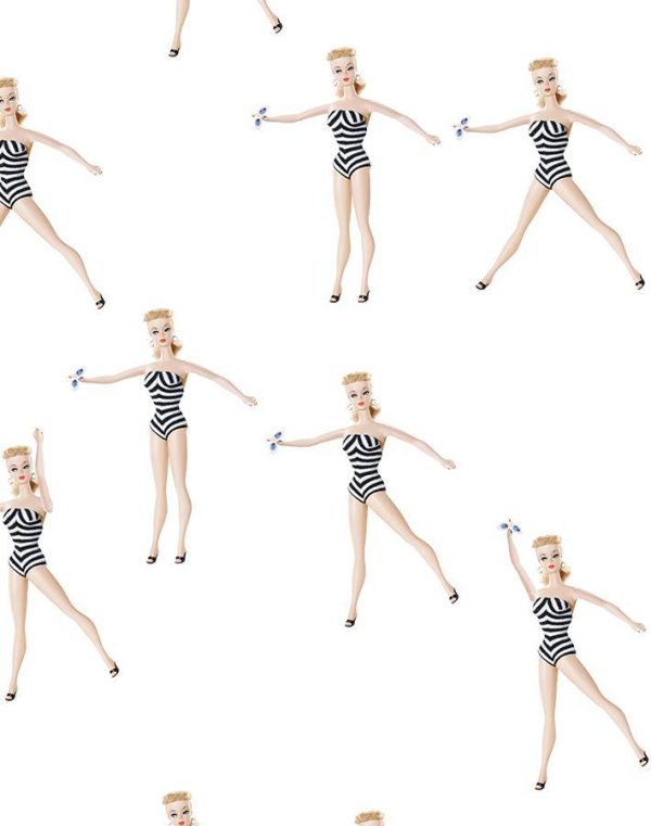 Vintage Barbie™ in Motion  Wallpaper by Barbie™ - White Sale