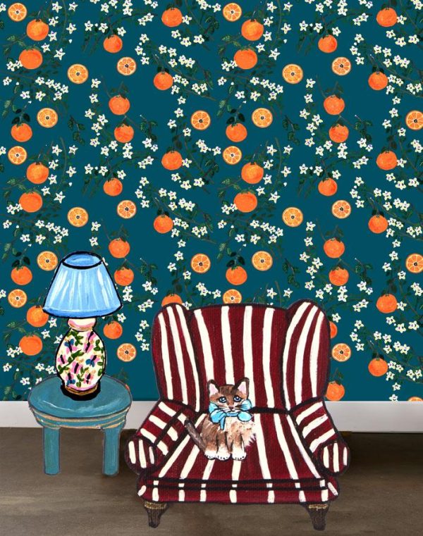 Arance Dolci  Wallpaper by Carly Beck - Peacock For Sale