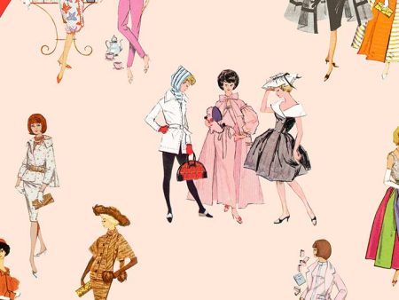 1960s Barbie™  Wallpaper by Barbie™ - Peach Hot on Sale