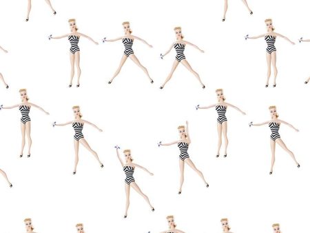 Vintage Barbie™ in Motion  Wallpaper by Barbie™ - White Sale