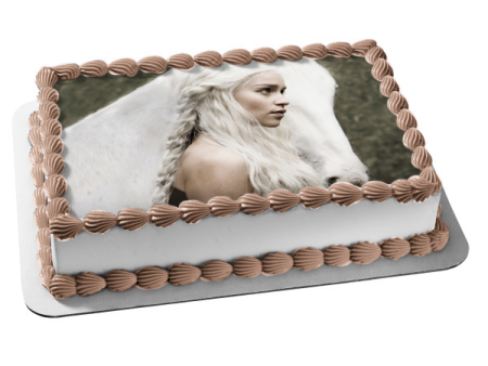 Game of Thrones Daenerys Targaryen Edible Cake Topper Image ABPID05687 Supply