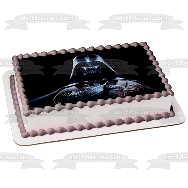 Star Wars Darth Vader Black Background Edible Cake Topper Image ABPID05749 Cheap