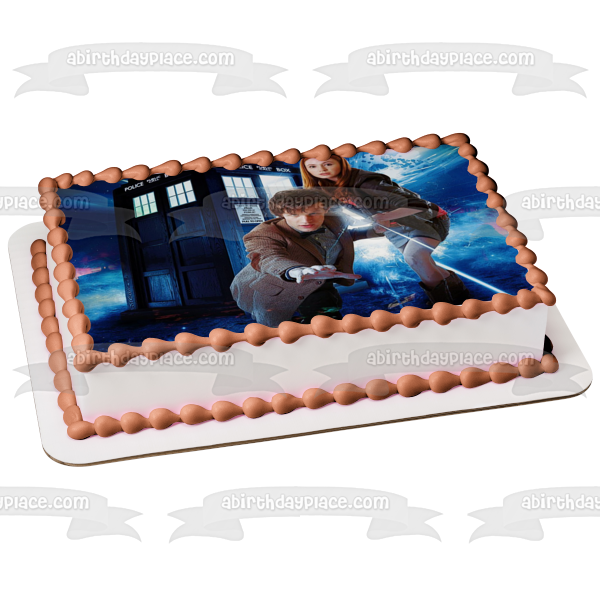 Doctor Who Time Travel Machine the Tenth Doctor Edible Cake Topper Image ABPID05641 Supply