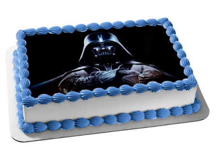 Star Wars Darth Vader Black Background Edible Cake Topper Image ABPID05749 Cheap