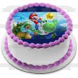 Super Mario Brothers Yoshi and Star Edible Cake Topper Image ABPID05758 Online now