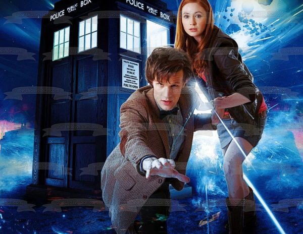 Doctor Who Time Travel Machine the Tenth Doctor Edible Cake Topper Image ABPID05641 Supply