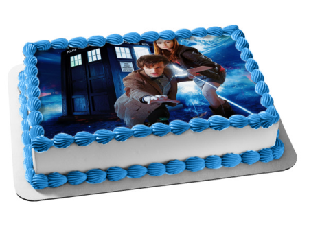 Doctor Who Time Travel Machine the Tenth Doctor Edible Cake Topper Image ABPID05641 Supply