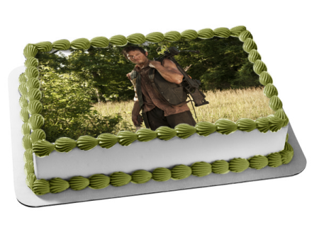 The Walking Dead Darryl with His Cross Bow Edible Cake Topper Image ABPID05665 on Sale