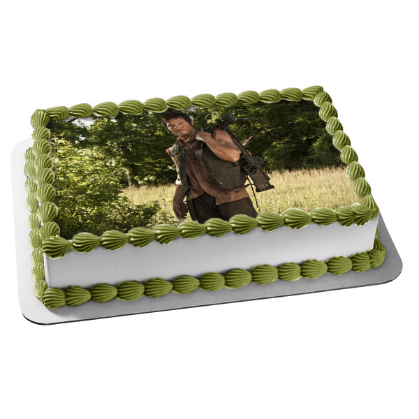 The Walking Dead Darryl with His Cross Bow Edible Cake Topper Image ABPID05665 on Sale