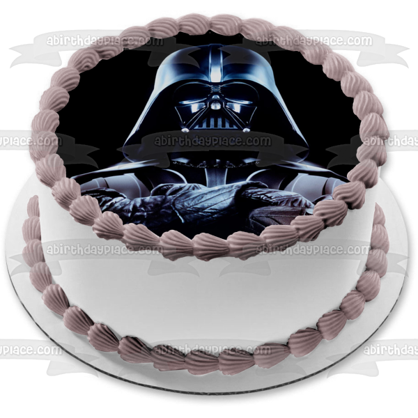 Star Wars Darth Vader Black Background Edible Cake Topper Image ABPID05749 Cheap