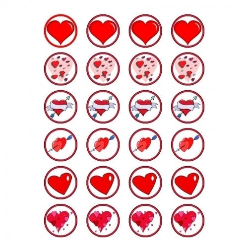 Valentine s Day Love Hearts Cupids and Arrows Edible Cupcake Topper Images ABPID05706 Hot on Sale