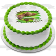 Star Wars Logo Yoda with a Green Lightsaber Edible Cake Topper Image ABPID05696 Hot on Sale