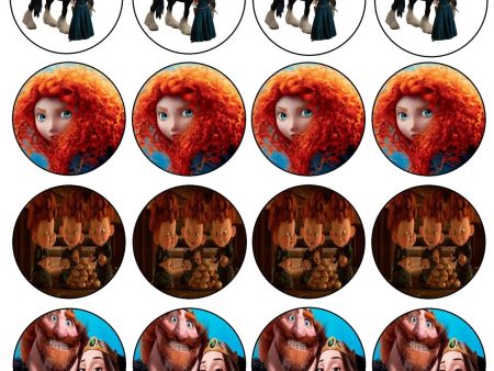 Brave Merida Angus Bow and Arrow Harris Hubert and Hamish Edible Cupcake Topper Images ABPID05205 Cheap