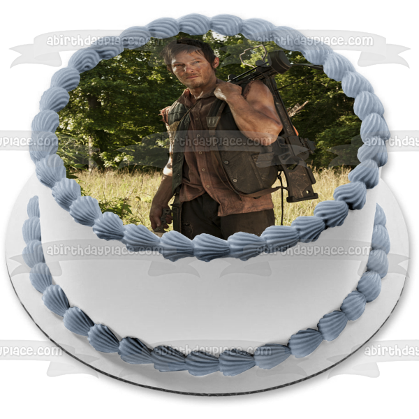 The Walking Dead Darryl with His Cross Bow Edible Cake Topper Image ABPID05665 on Sale