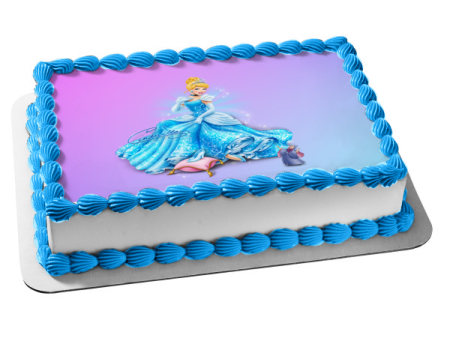 Cinderella Ball Gown Fairy Godmother Edible Cake Topper Image ABPID05516 Sale