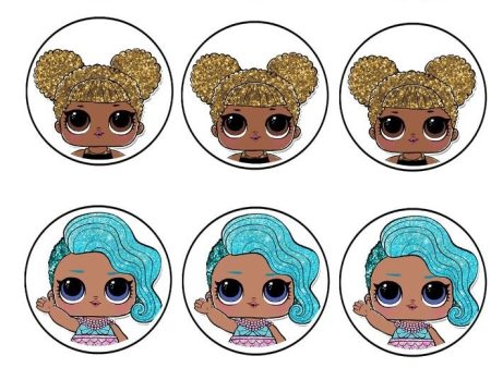 LOL. Surprise Queen Bee Splash Queen Glitter and Glitter Queen Edible Cupcake Topper Images ABPID05748 Supply