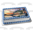 Bass Fishing Fish Out of Water Sunset Edible Cake Topper Image ABPID04589 Cheap