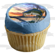 Bass Fishing Fish Out of Water Sunset Edible Cake Topper Image ABPID04589 Cheap