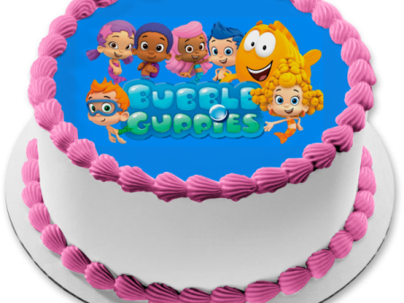 Bubble Guppies Nonny Molly Oona Gil Deema and Mr Grouper Edible Cake Topper Image ABPID04712 Online now