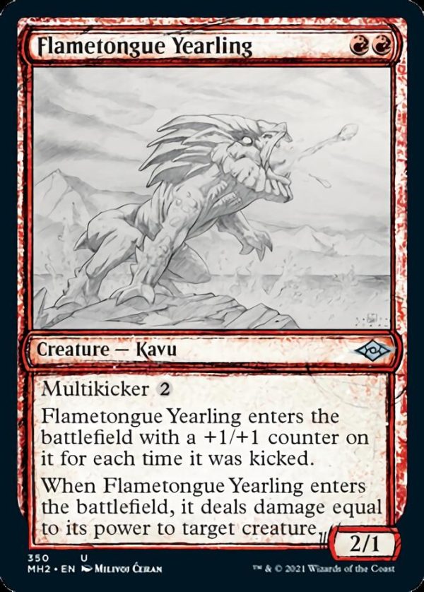 Flametongue Yearling (Sketch) [Modern Horizons 2] Discount